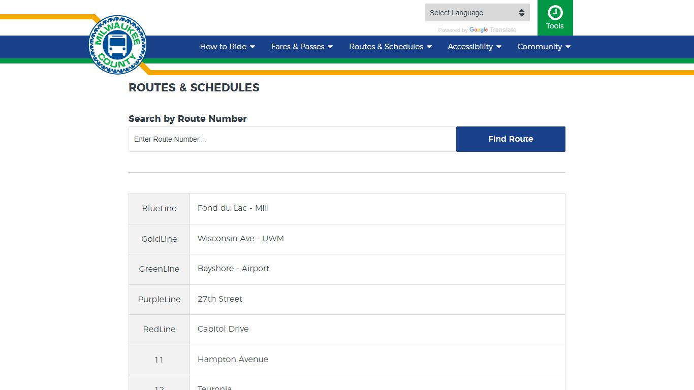 Routes & Schedules - Milwaukee County Transit System